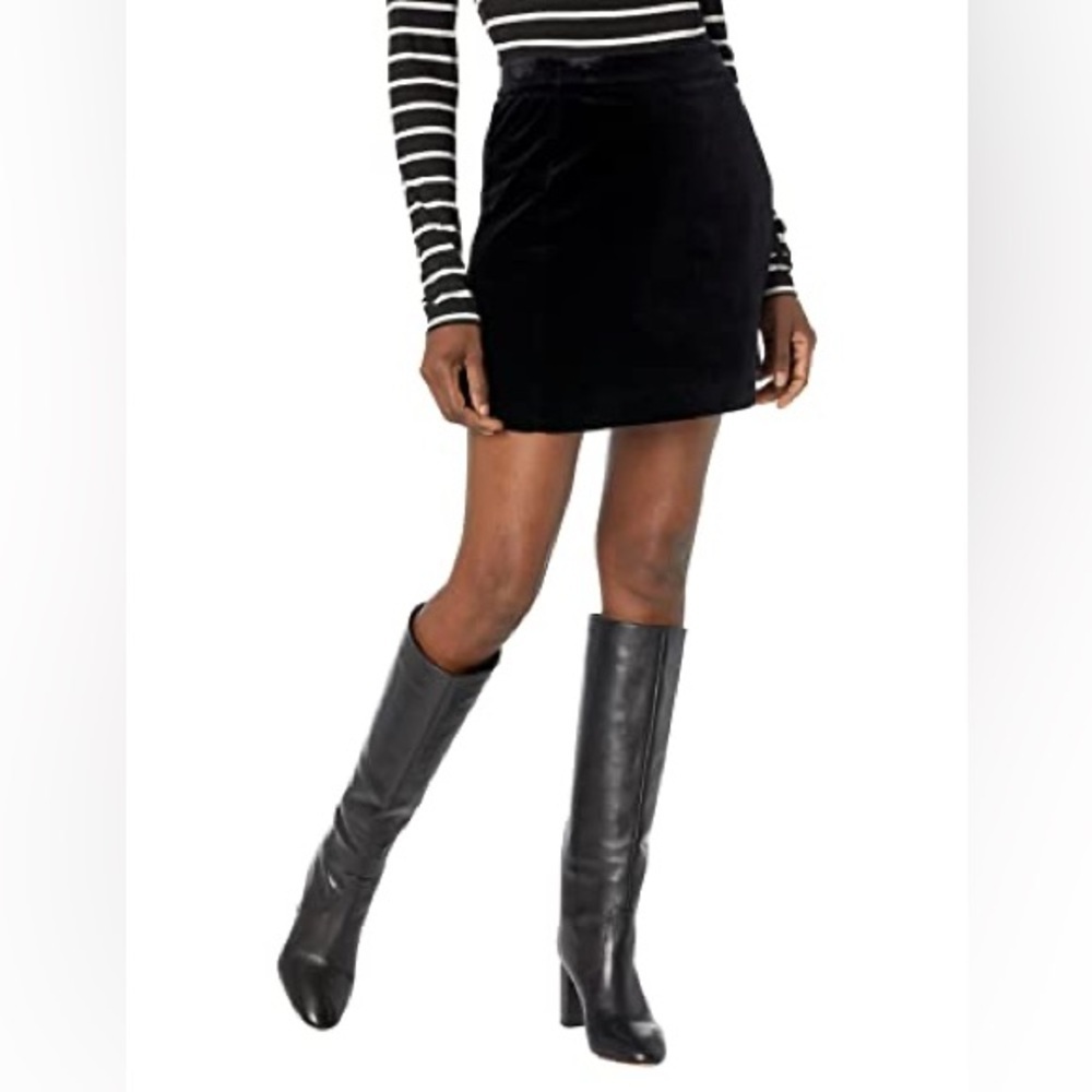Theory Velvet Wrap Mini Skirt Black Size Small